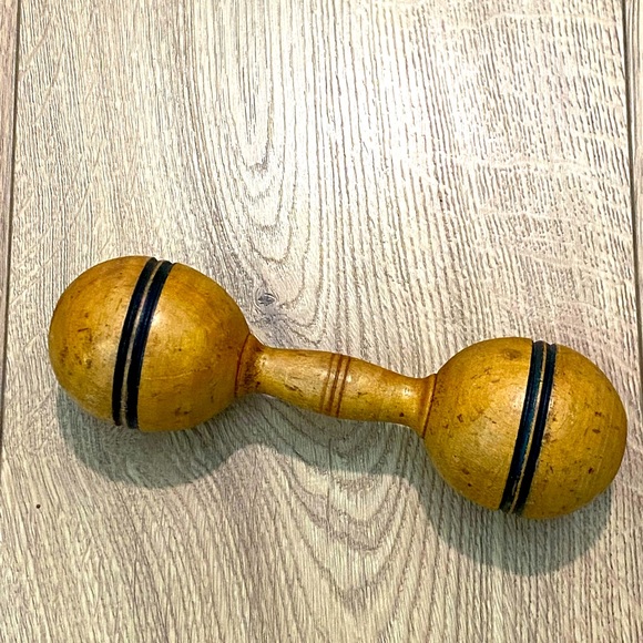 Vintage wooden dumbbell circa 1900 - Picture 2 of 4